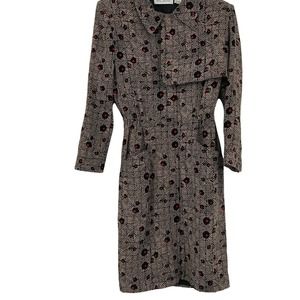 Vintage‎ Bill Blass Abstract Print Silk Shirt Dress Workwear Business Size 10
